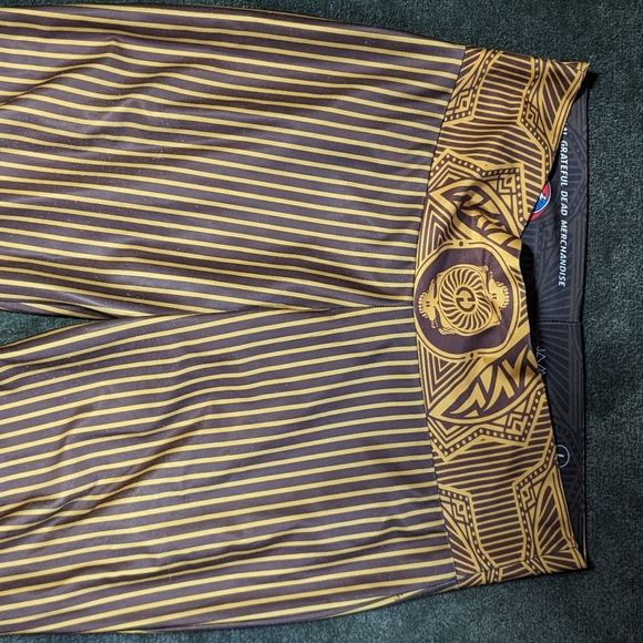 Warrior Within Designs Gold Grateful Dead Pants Bells Flared Festival Rave Large - Picture 2 of 7